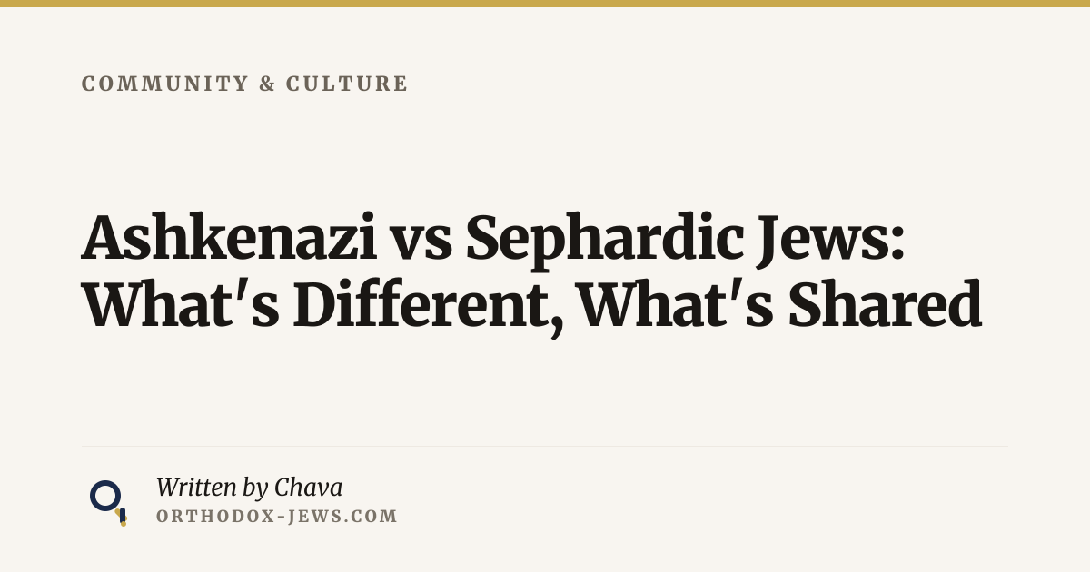 Ashkenazi vs Sephardic Jews: What's the Difference? | Orthodox Jews